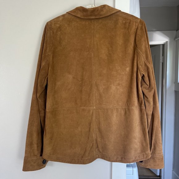 ZADIG & VOLTAIRE Toi Daim Suede Leather Shirt Jacket in Cognac NWT - Picture 5 of 7